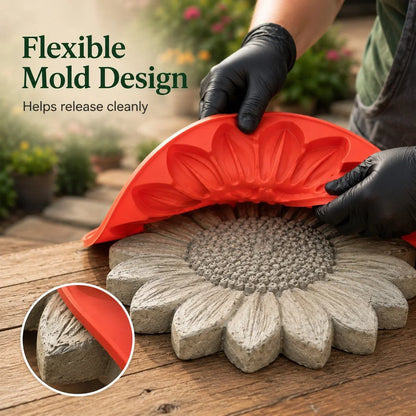 Reusable Sunflower Mold for Concrete Garden Stepping Stones