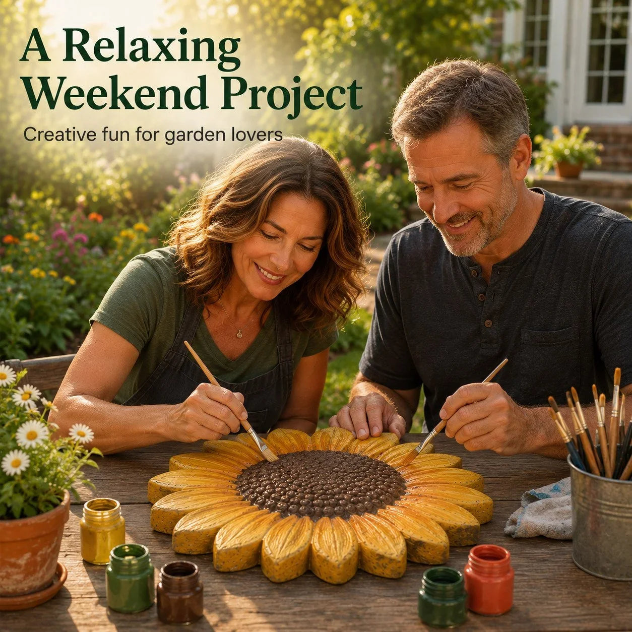 Reusable Sunflower Mold for Concrete Garden Stepping Stones