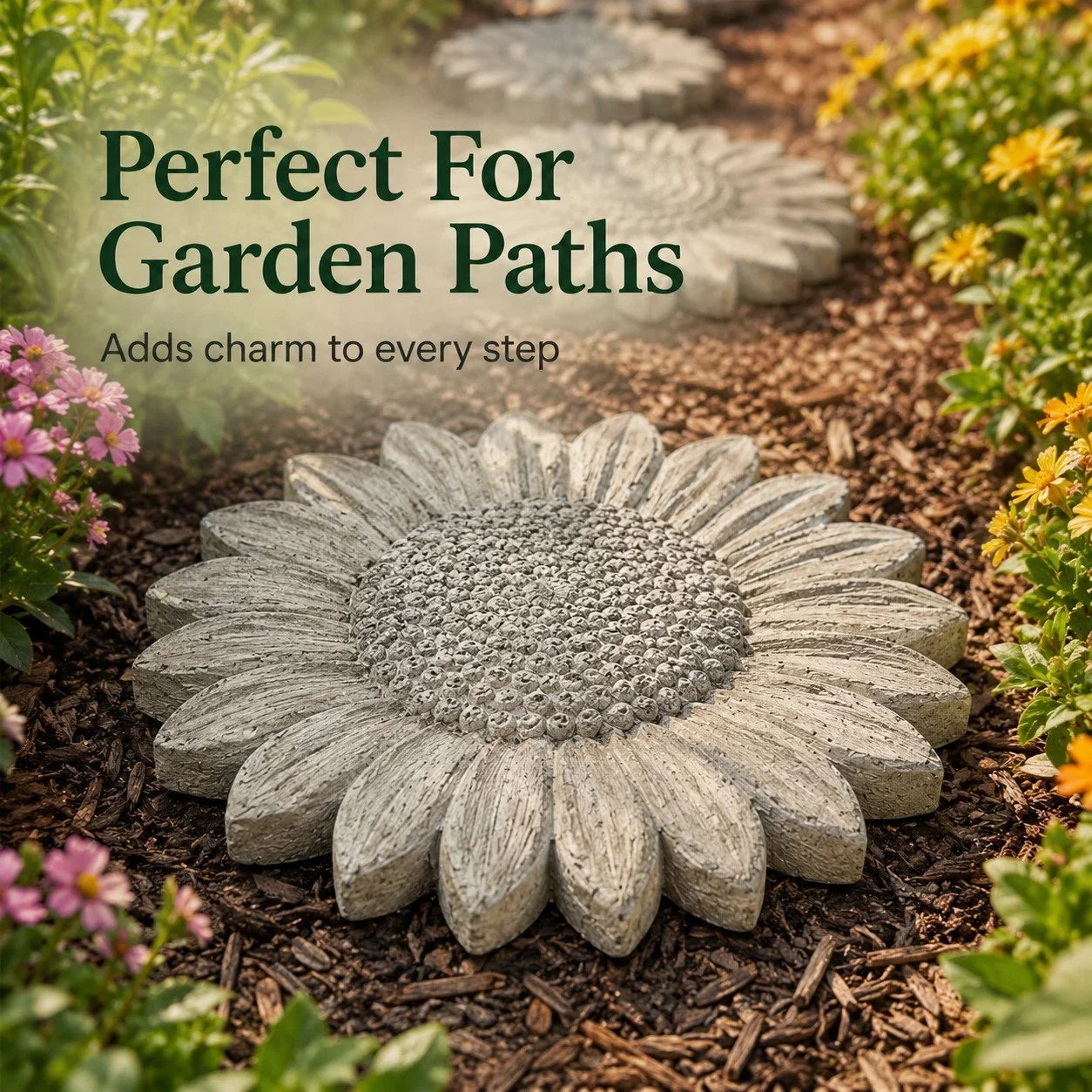 Reusable Sunflower Mold for Concrete Garden Stepping Stones