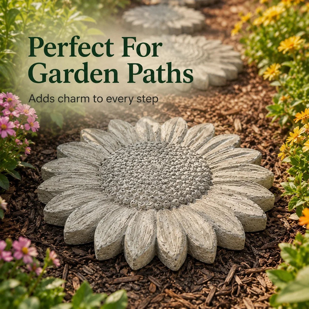 Reusable Sunflower Mold for Concrete Garden Stepping Stones