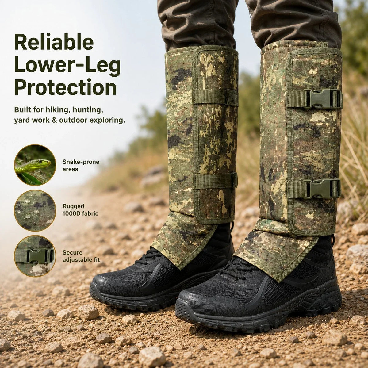 Purpose-Built Snake Bite Protection Leg Gaiters – Heavy-Duty