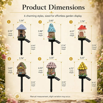 Solar Fairy-Tale Mushroom Cottage Light for Garden Displays