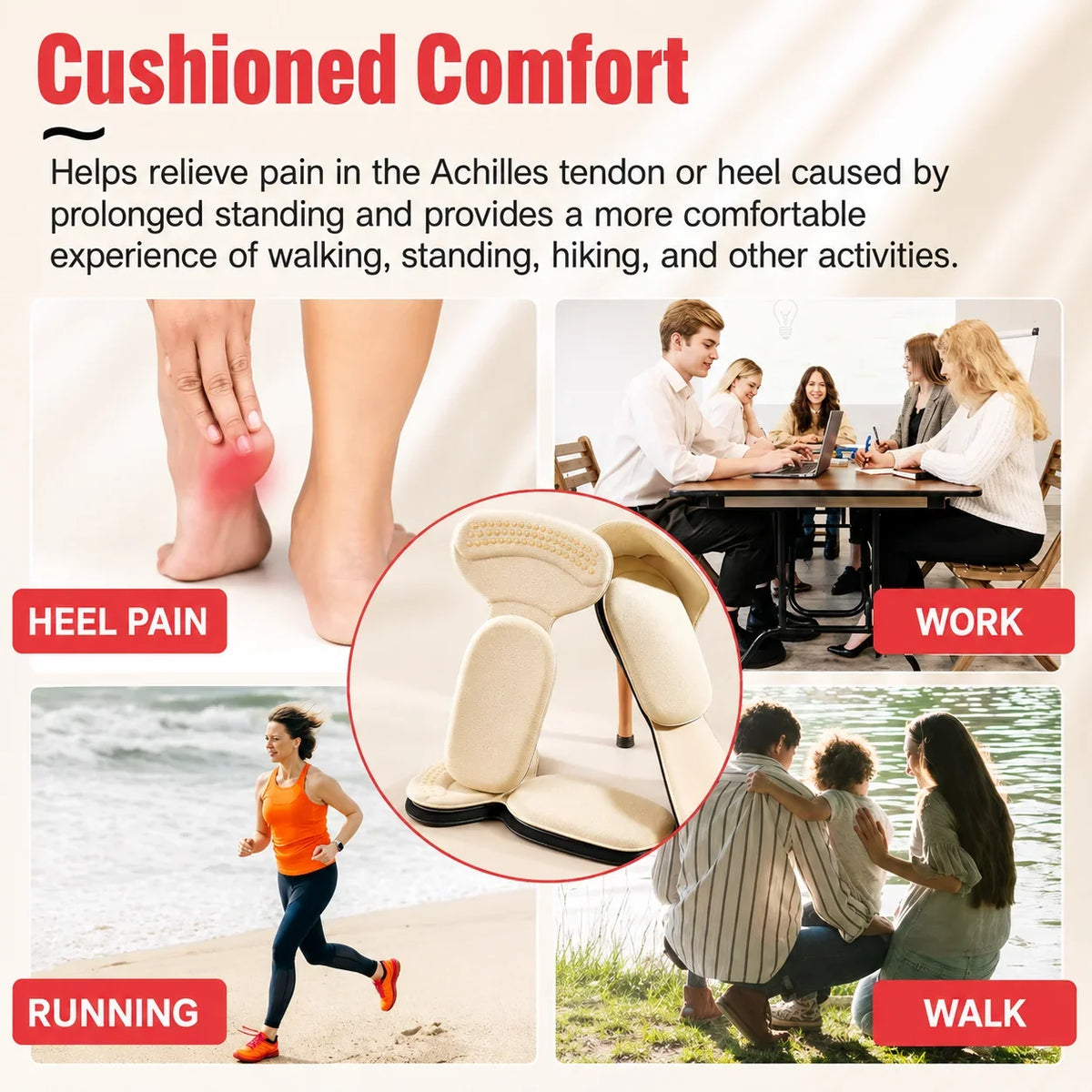 Purpose-Built Soft Cushion Heel Liners – Anti-Slip Heel Protectors