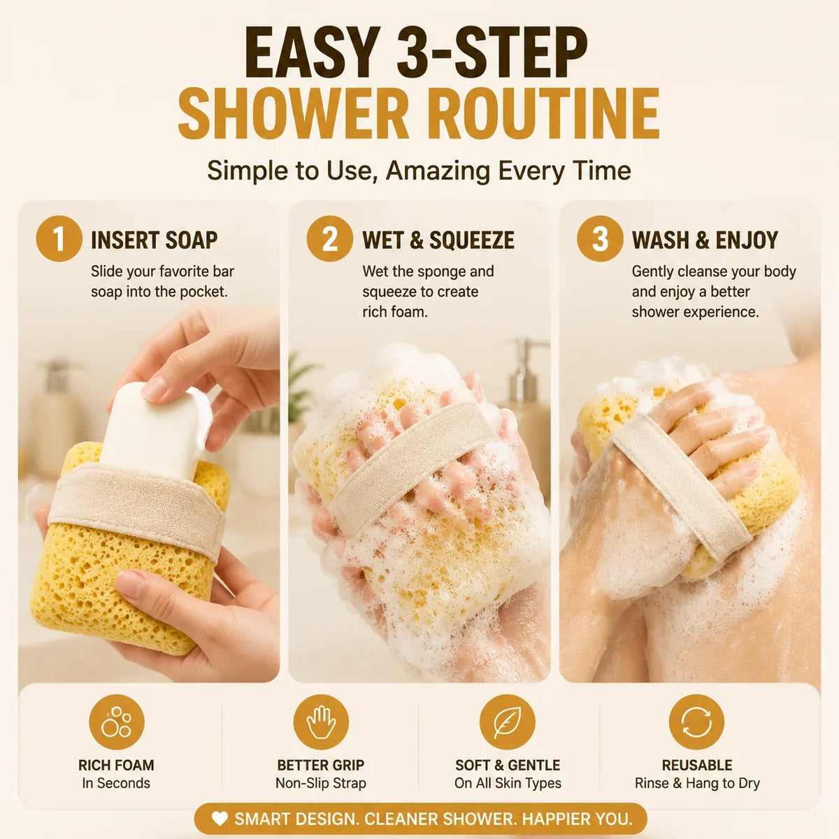 Purpose-Built Soft Soap Pocket Sponge – The Easy Way To Create More