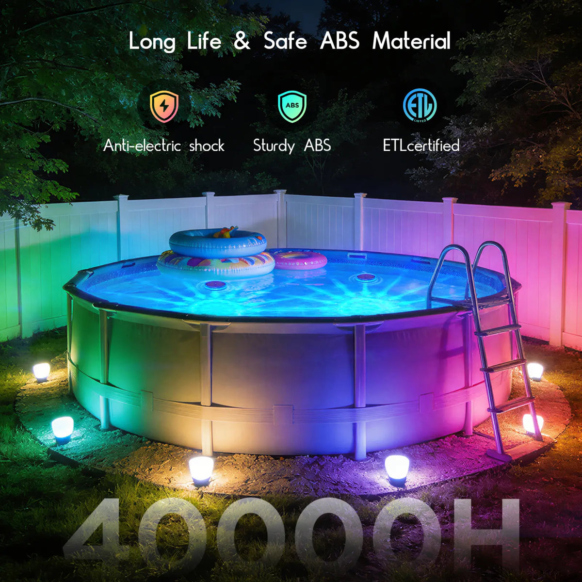 Outdoor-Ready Solar Floating Pool – Light Effects for Garden Display