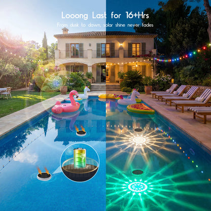 Outdoor-Ready Solar Floating Pool – Light Effects for Garden Display