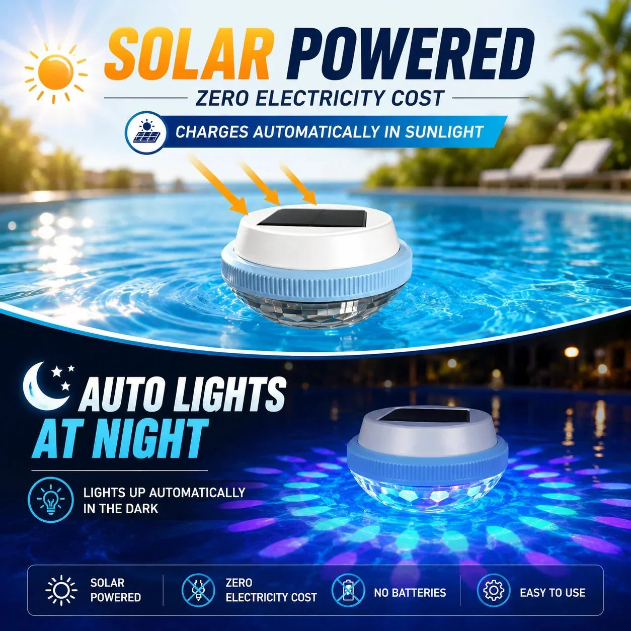 Solar Floating RGB Pool Lights (2-Pack)