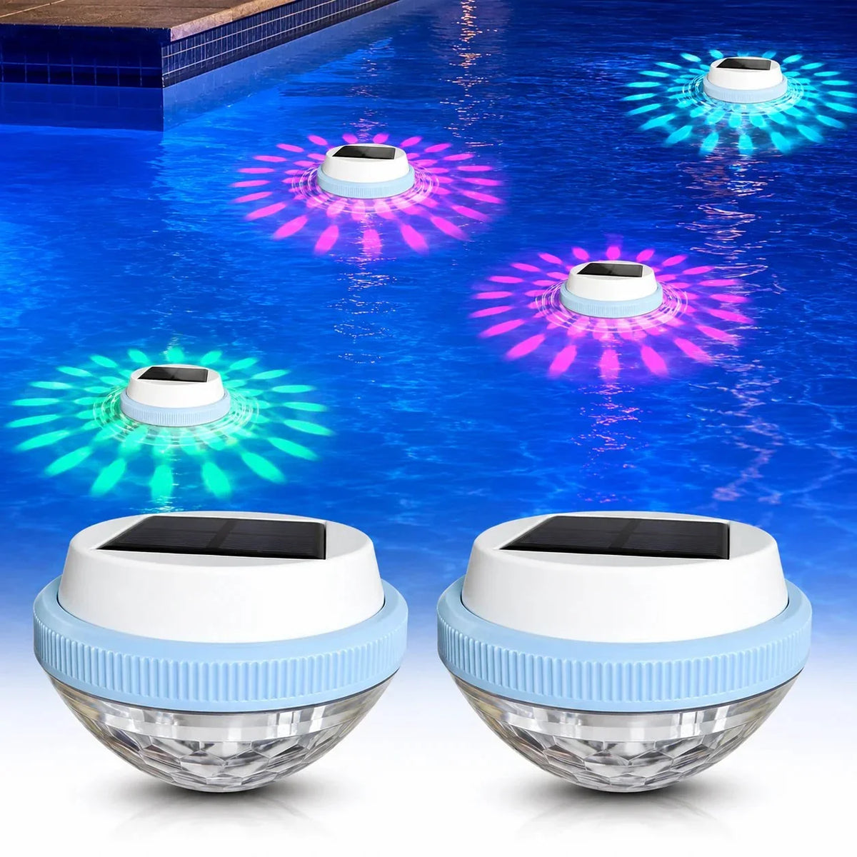 Solar Floating RGB Pool Lights (2-Pack)