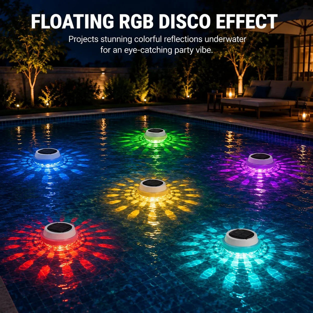 Solar Floating RGB Pool Lights (2-Pack)