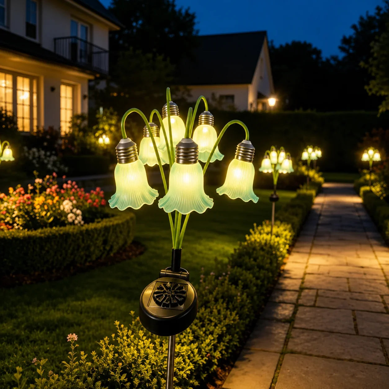 Outdoor Solar Flower Garden Lights – Auto-On Waterproof Outdoor Décor