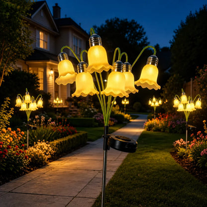 Outdoor Solar Flower Garden Lights – Auto-On Waterproof Outdoor Décor