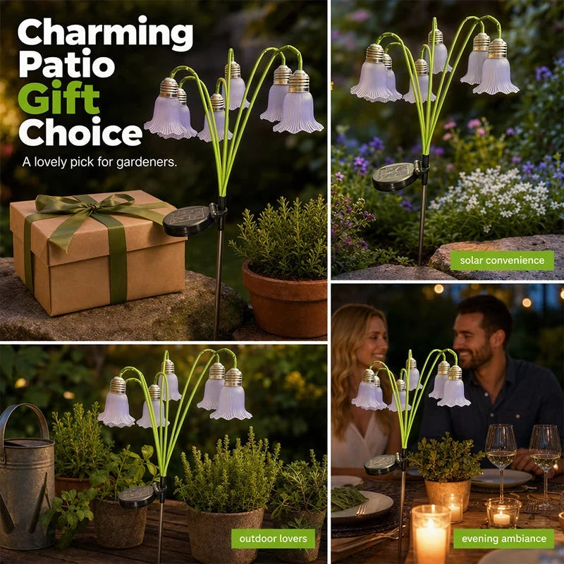 Outdoor Solar Flower Garden Lights – Auto-On Waterproof Outdoor Décor
