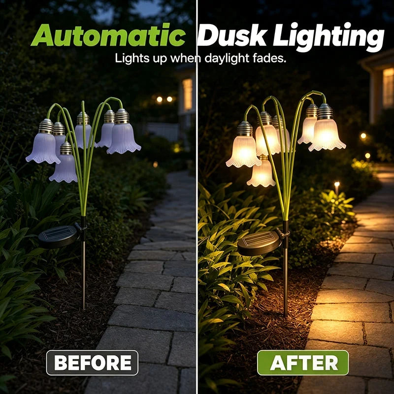Outdoor Solar Flower Garden Lights – Auto-On Waterproof Outdoor Décor
