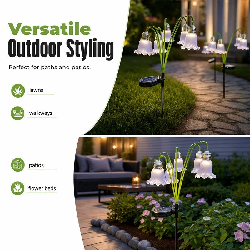 Outdoor Solar Flower Garden Lights – Auto-On Waterproof Outdoor Décor