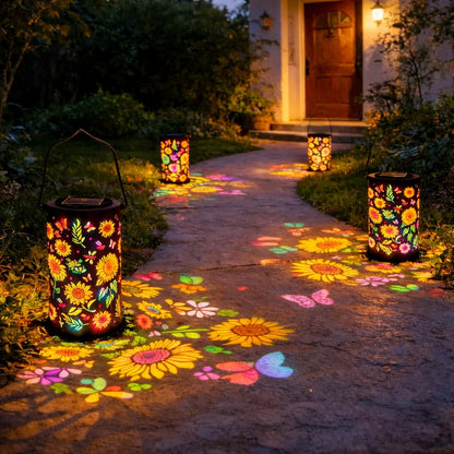 Solar-Powered Sunflower Garden Lantern