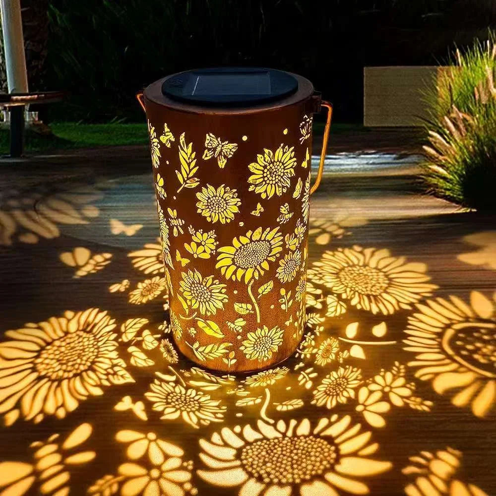 Solar-Powered Sunflower Garden Lantern