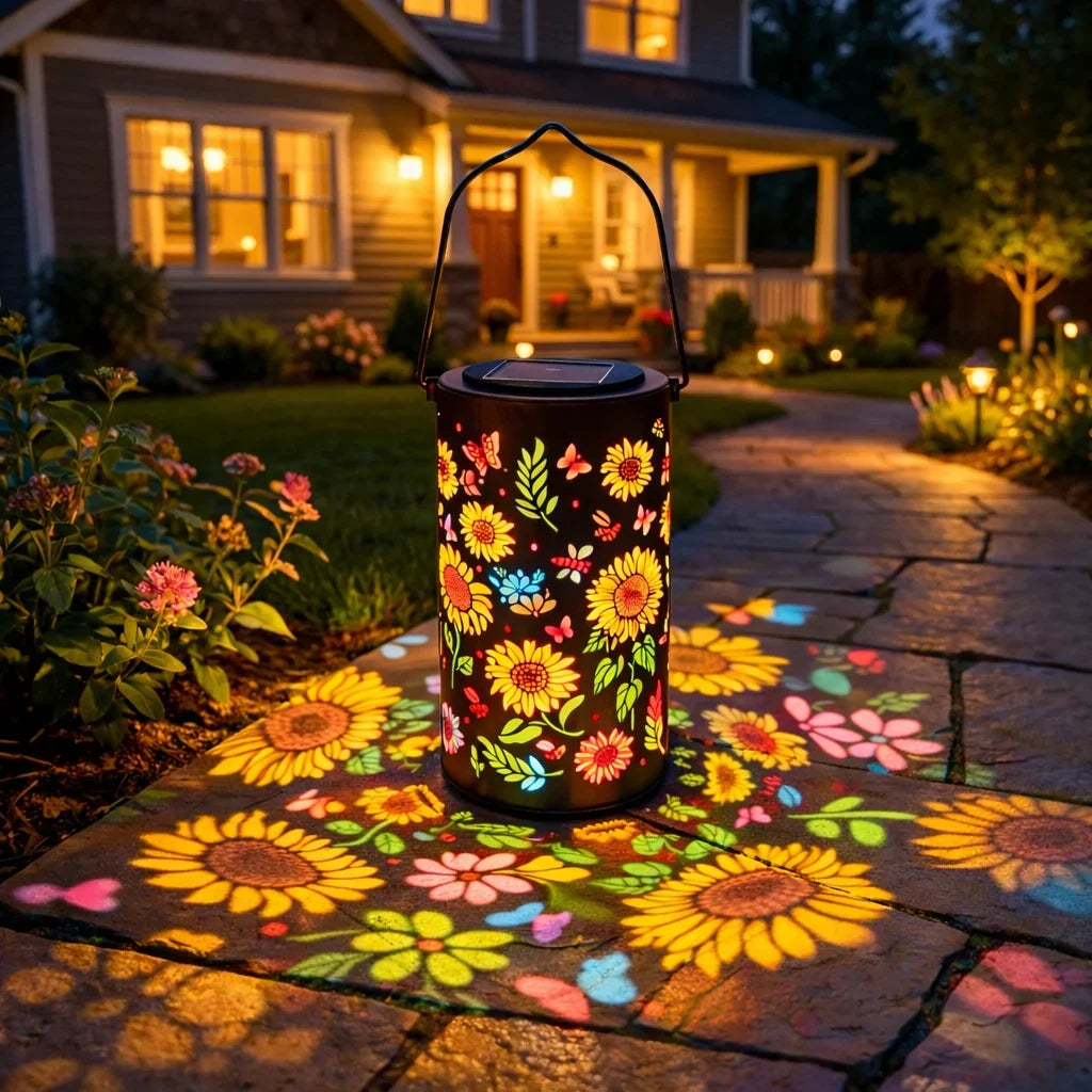 Solar-Powered Sunflower Garden Lantern