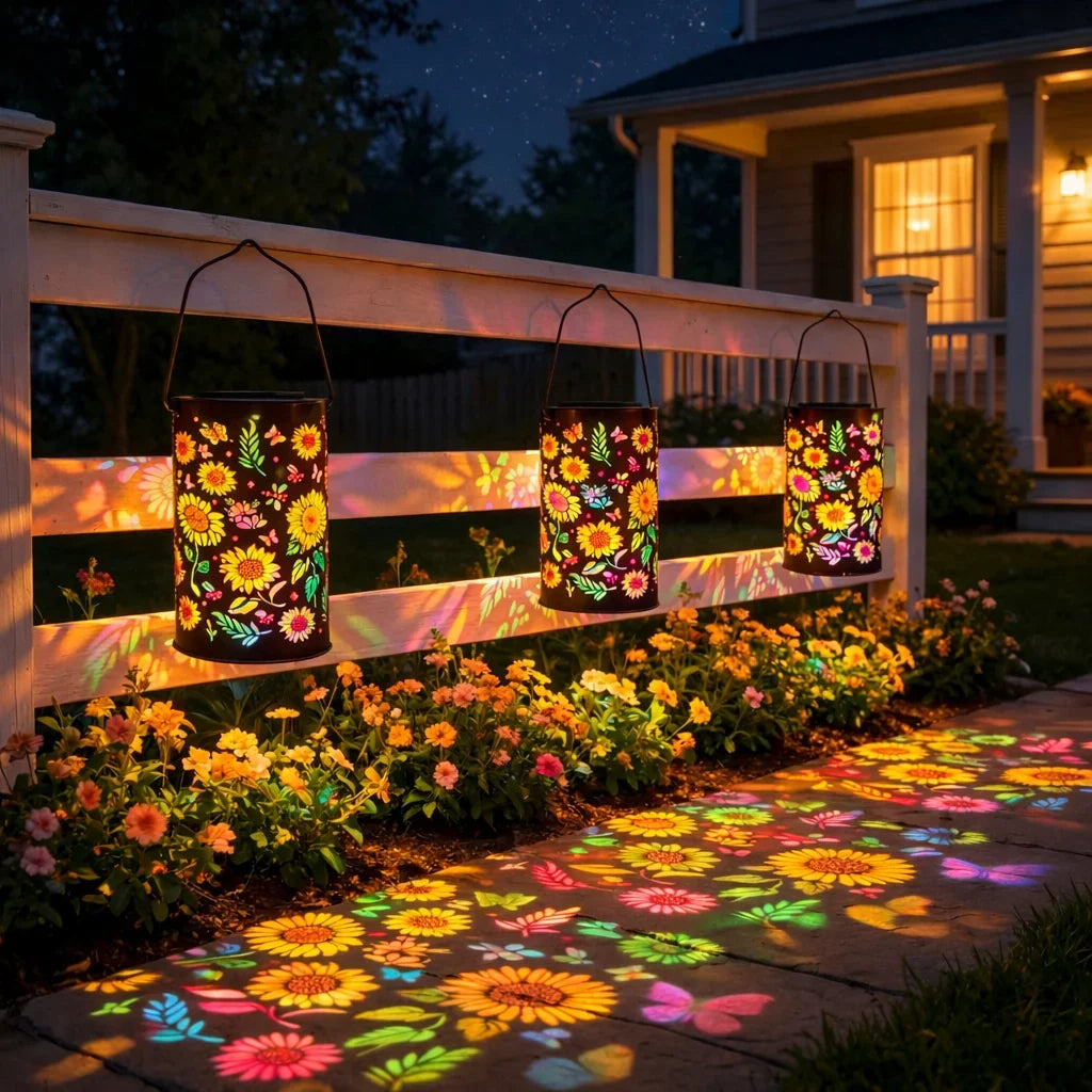 Solar-Powered Sunflower Garden Lantern