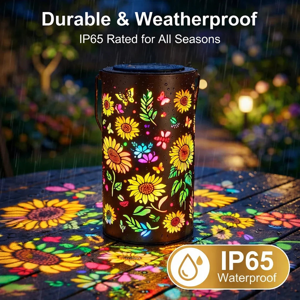 Solar-Powered Sunflower Garden Lantern