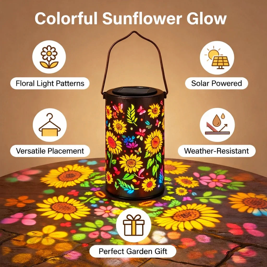 Solar-Powered Sunflower Garden Lantern