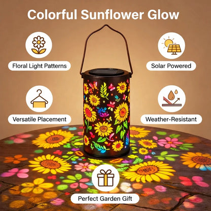 Solar-Powered Sunflower Garden Lantern