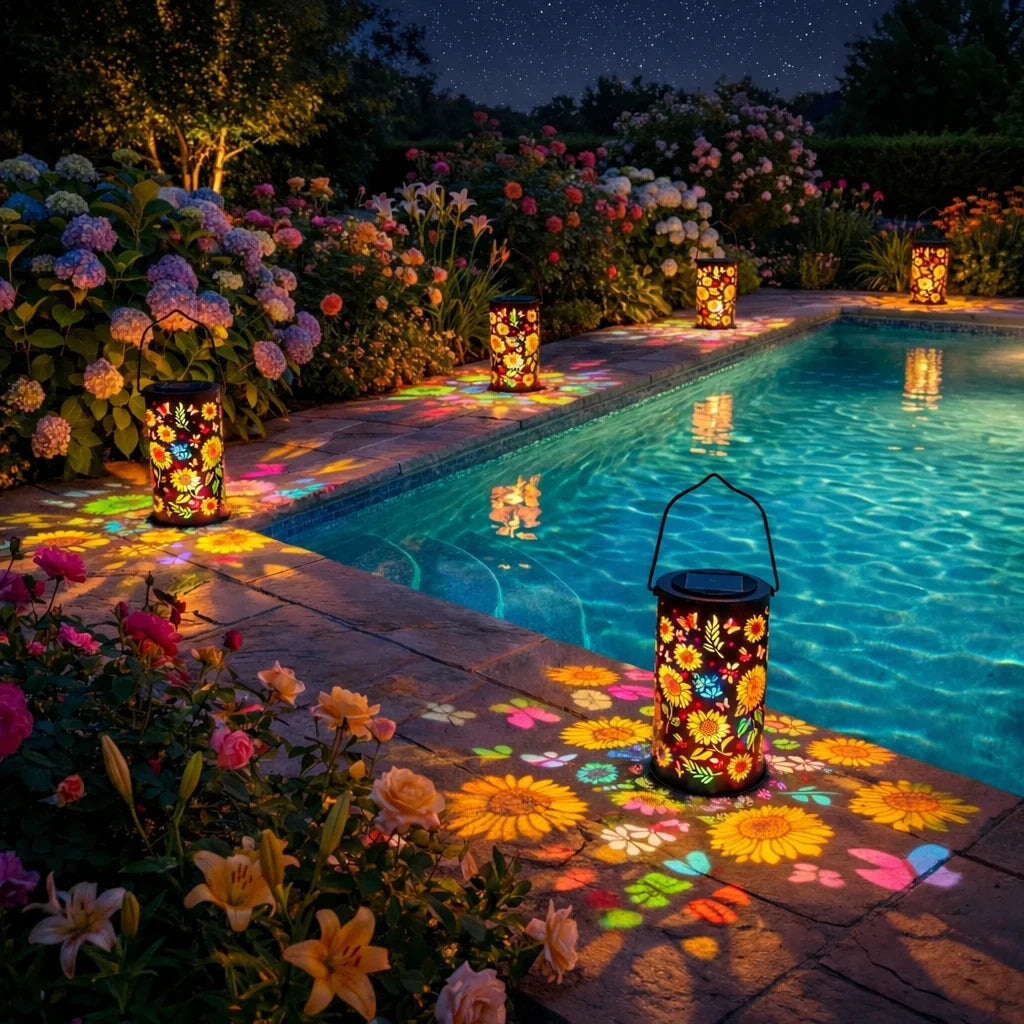 Solar-Powered Sunflower Garden Lantern