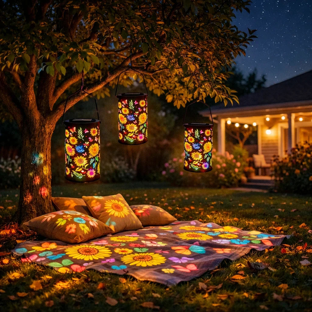 Solar-Powered Sunflower Garden Lantern