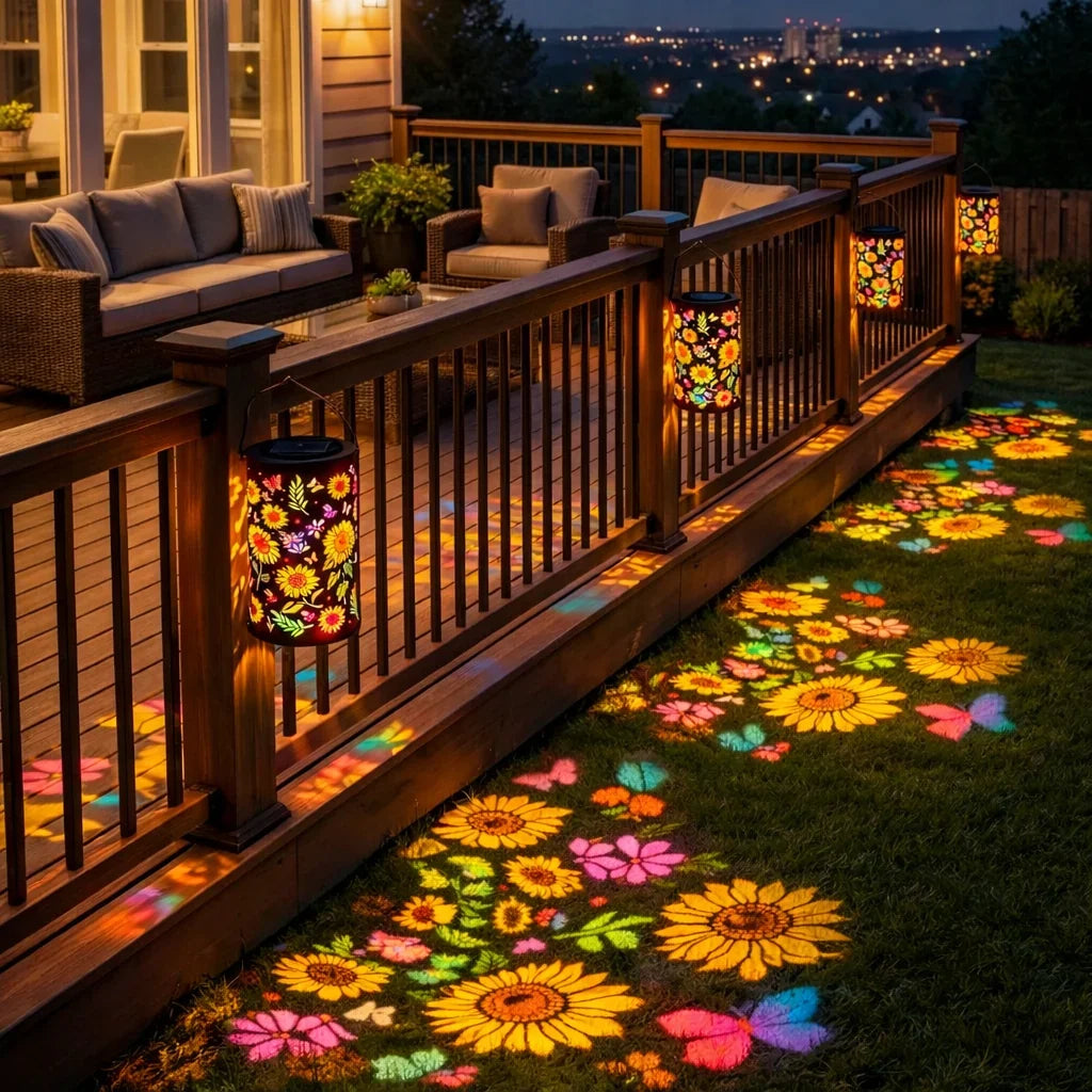 Solar-Powered Sunflower Garden Lantern