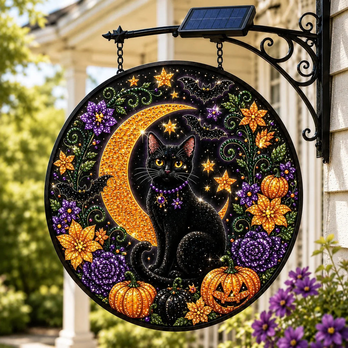 Outdoor Solar LED Hanging Sign Light for Garden Display