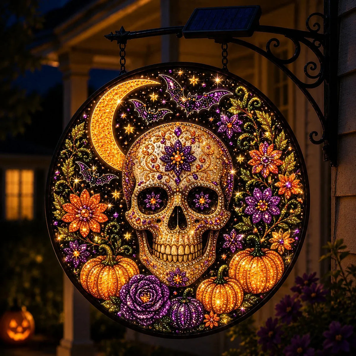 Outdoor Solar LED Hanging Sign Light for Garden Display