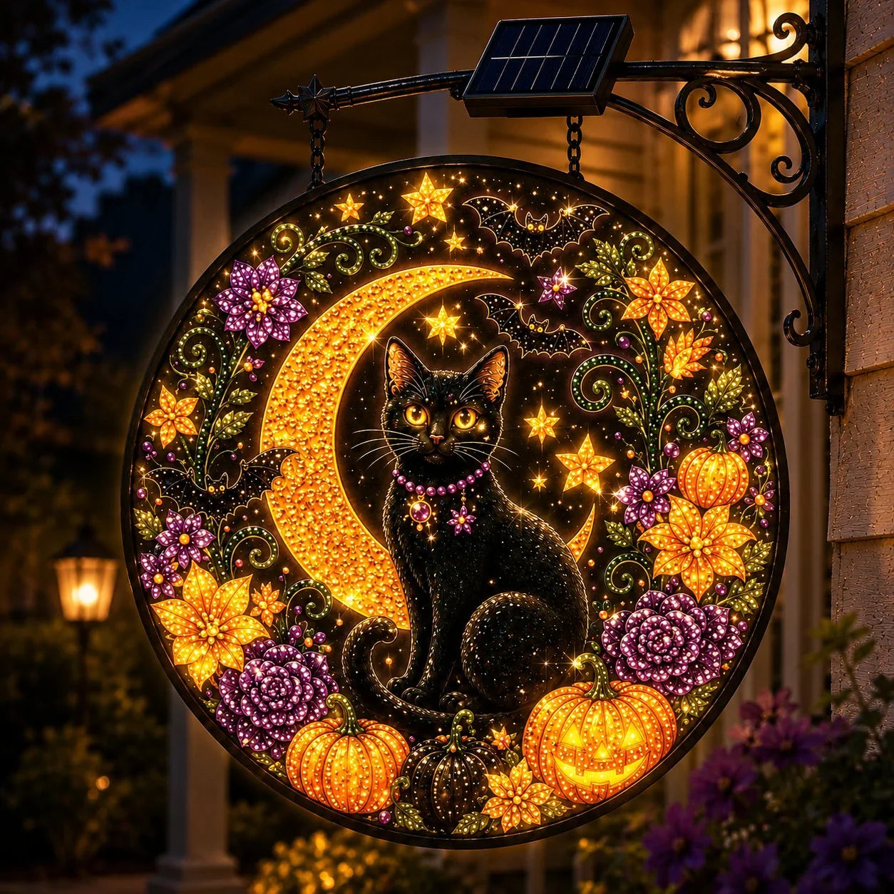 Outdoor Solar LED Hanging Sign Light for Garden Display
