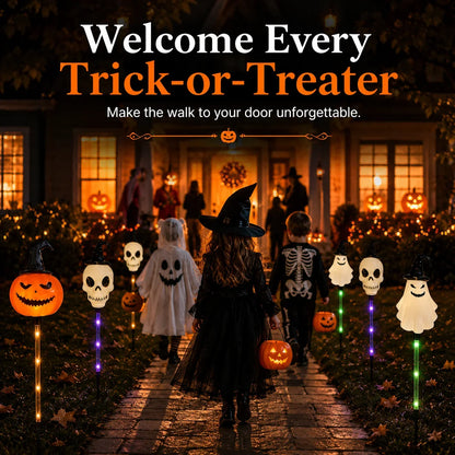 Halloween Solar Stakes with Pumpkins, Ghosts and Skulls
