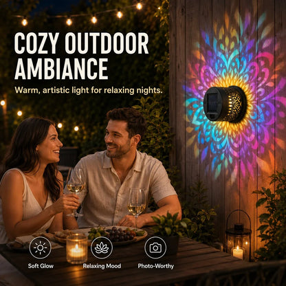 Outdoor-Ready Solar Mandala Wall Light for Garden Display