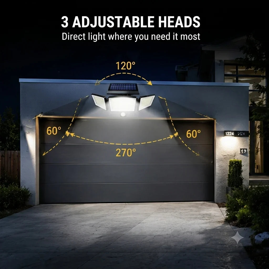 210-LED Solar Security Light Delivering up to 2500 Lumens
