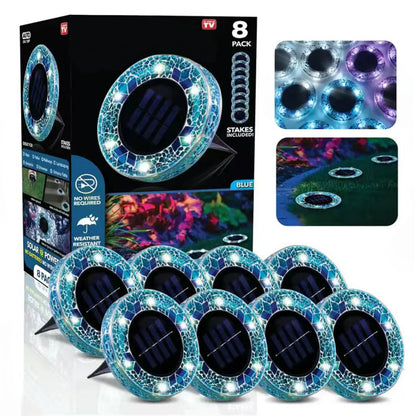 Handcrafted Mosaic Solar Disk Lights