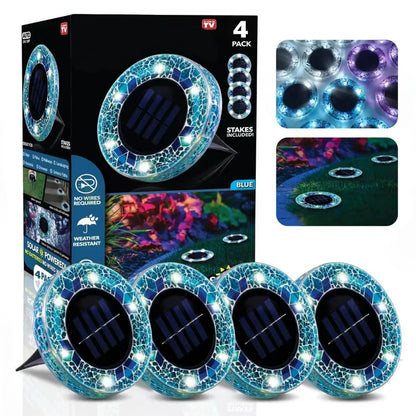 Handcrafted Mosaic Solar Disk Lights