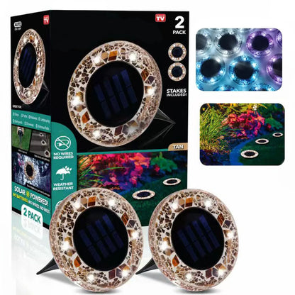 Handcrafted Mosaic Solar Disk Lights