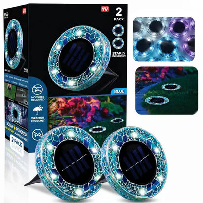 Handcrafted Mosaic Solar Disk Lights