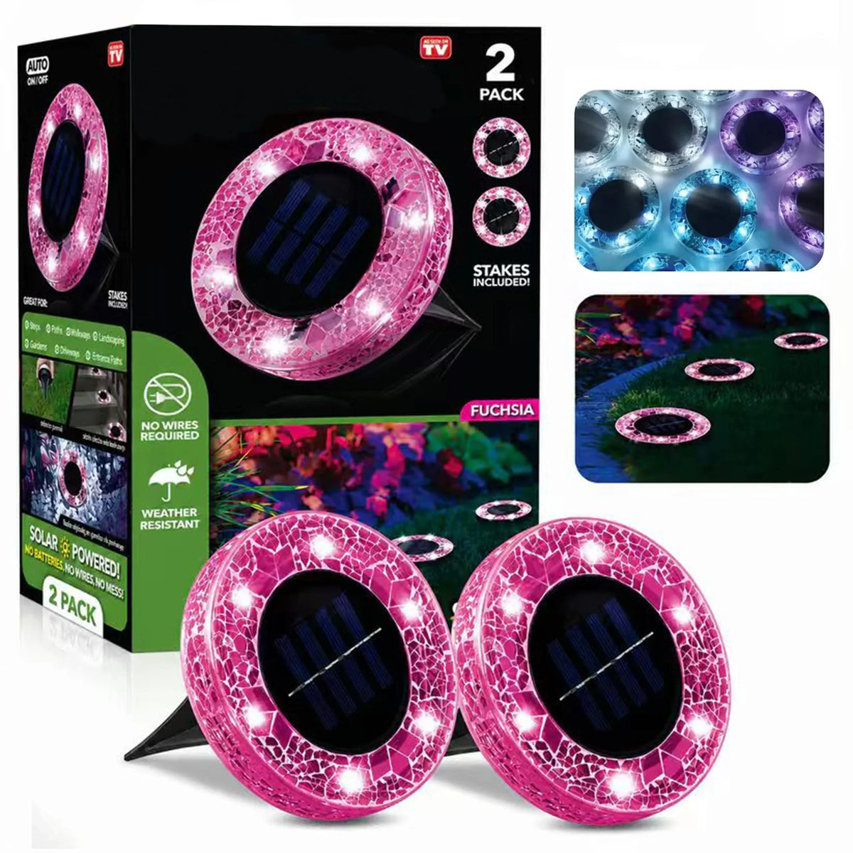 Handcrafted Mosaic Solar Disk Lights