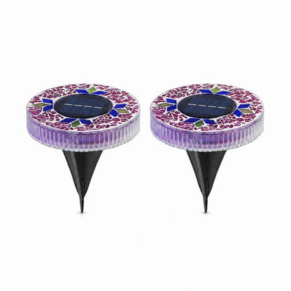 Handcrafted Mosaic Solar Disk Lights