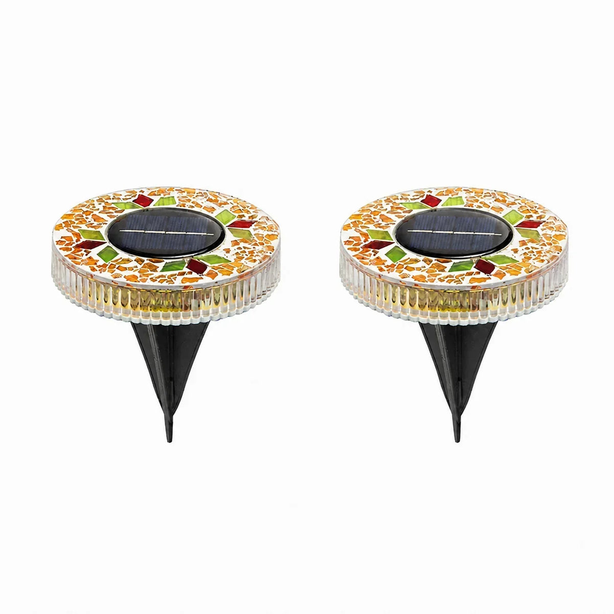 Handcrafted Mosaic Solar Disk Lights
