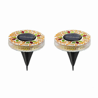 Handcrafted Mosaic Solar Disk Lights