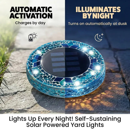 Handcrafted Mosaic Solar Disk Lights