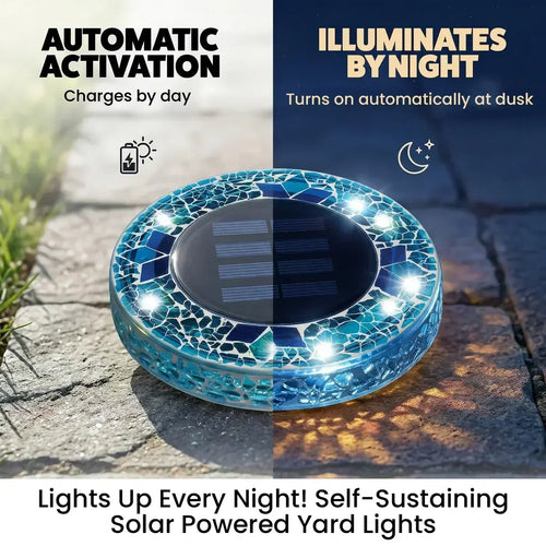 Handcrafted Mosaic Solar Disk Lights