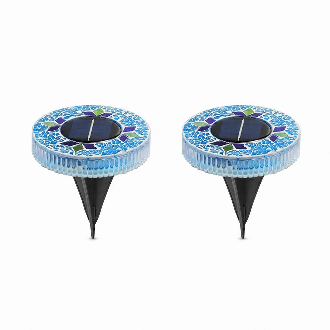 Handcrafted Mosaic Solar Disk Lights