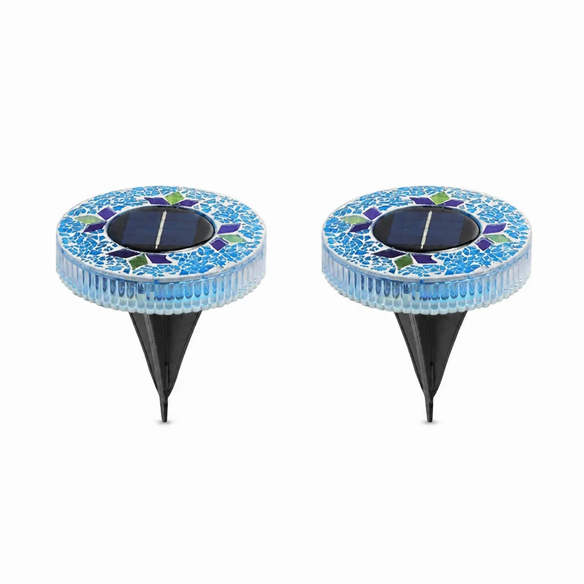 Handcrafted Mosaic Solar Disk Lights