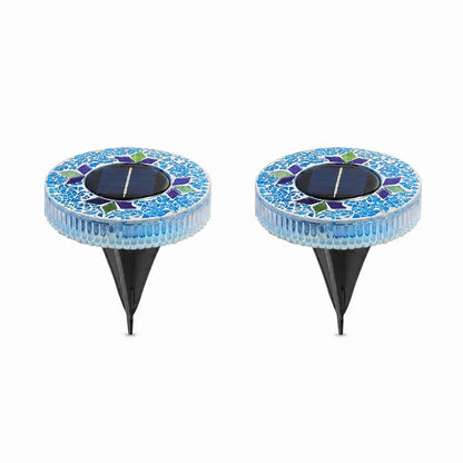 Handcrafted Mosaic Solar Disk Lights