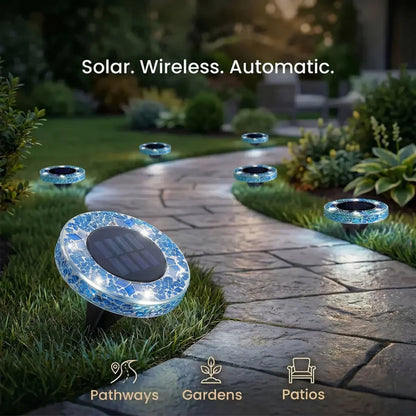 Handcrafted Mosaic Solar Disk Lights