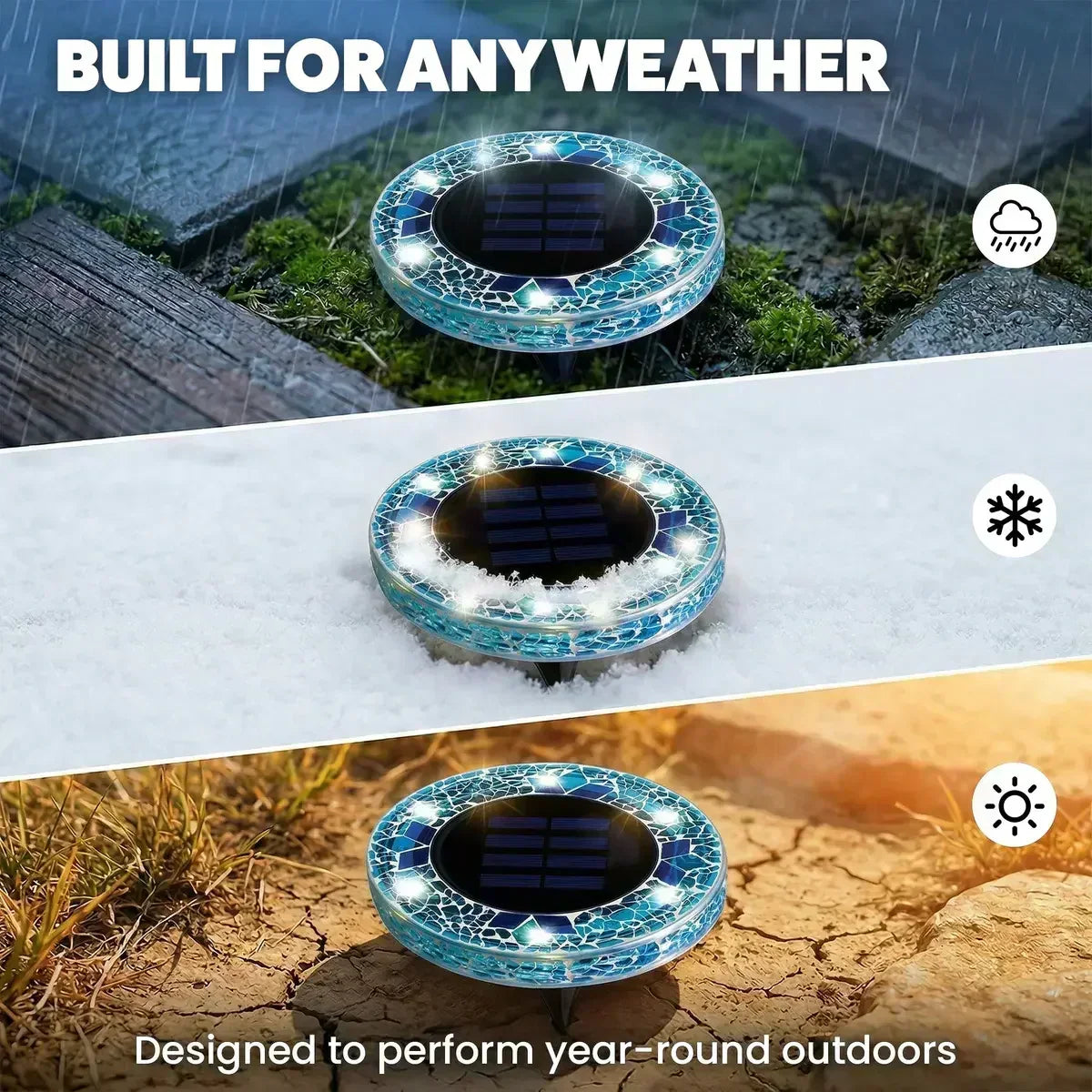 Handcrafted Mosaic Solar Disk Lights