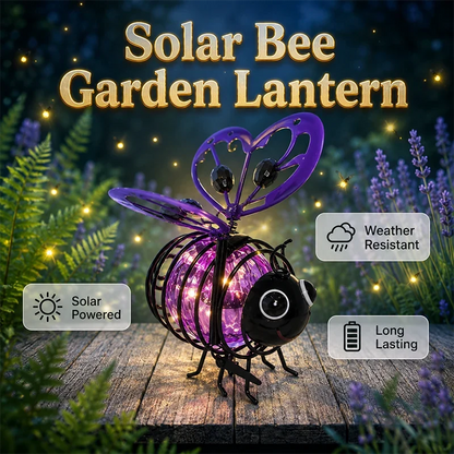 Outdoor Hanging Solar Bee Light – Warm Amber Glow, Flicker- , Garden